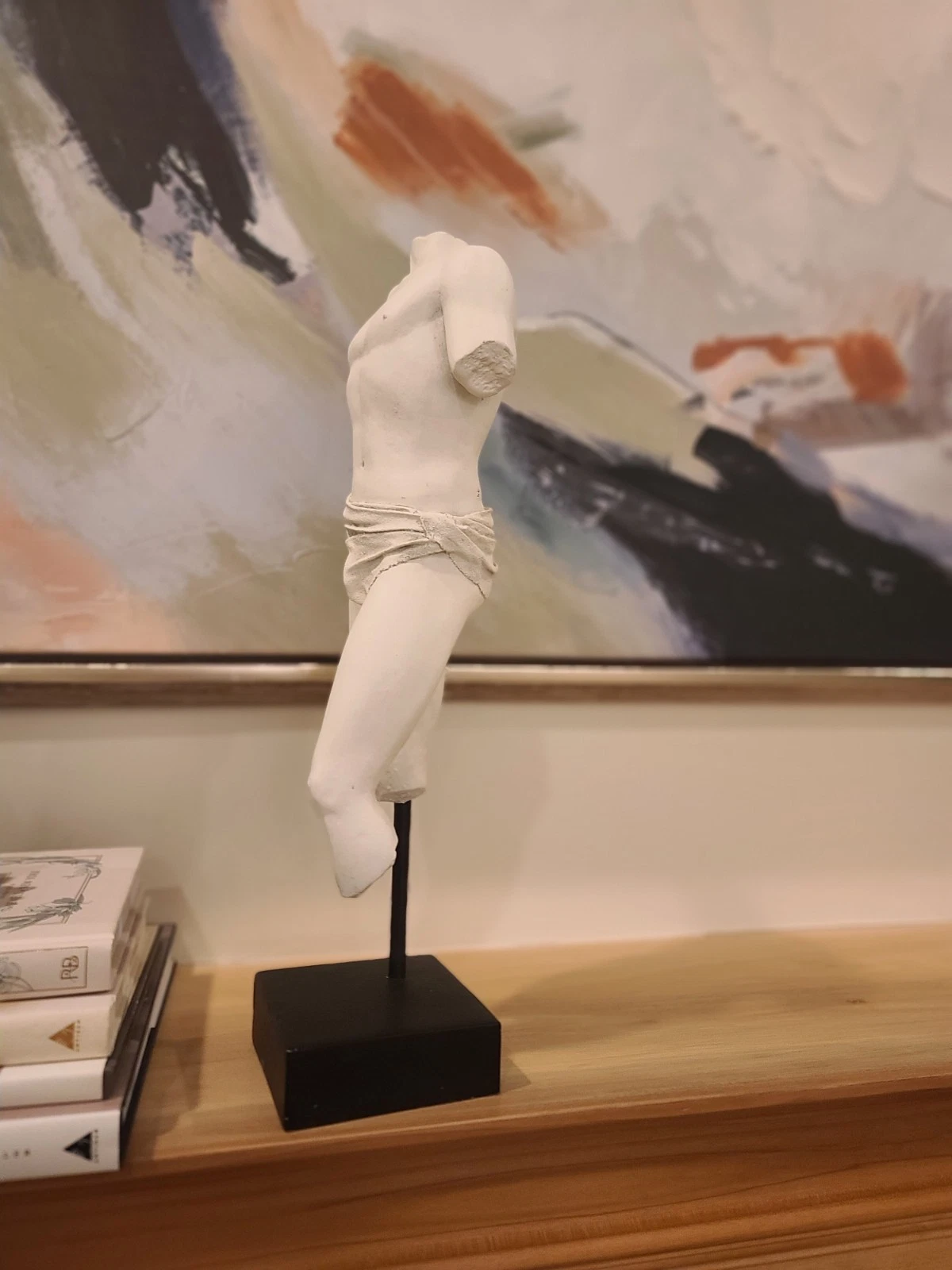 Classical Male Torso Sculpture Plaster Statue Greek Roman Style Nude Figurine - Image 3