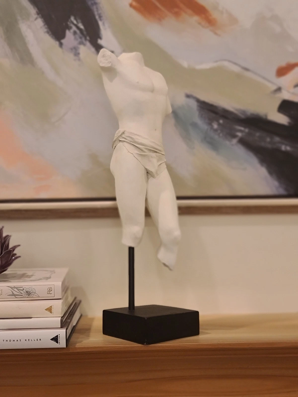 Classical Male Torso Sculpture Plaster Statue Greek Roman Style Nude Figurine - Image 7