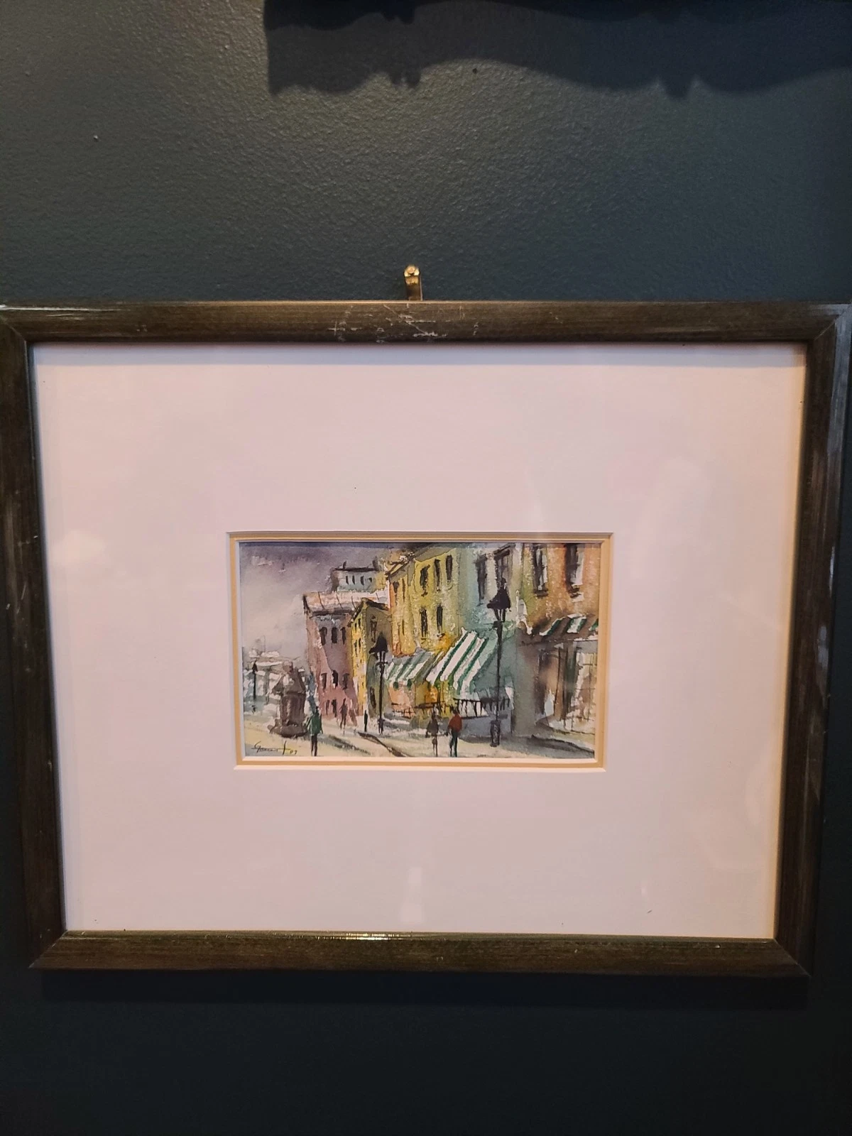 Yvan Genest Signed Watercolor Paris Street Scenes Pair Aquarelles Framed Gallery - Image 9