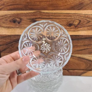 Vtg Anchor Hocking Clear Dessert/Berry Bowl Star Medallion Bowls 4.5” SET OF 6