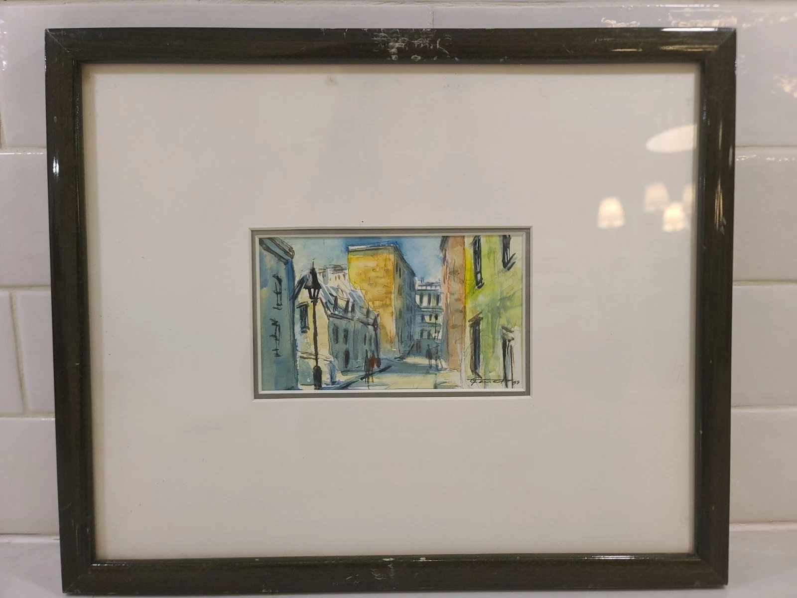 Yvan Genest Signed Watercolor Paris Street Scenes Pair Aquarelles Framed Gallery - Image 2