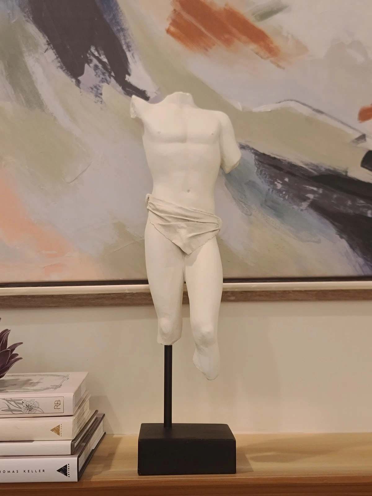 Classical Male Torso Sculpture Plaster Statue Greek Roman Style Nude Figurine - Image 6