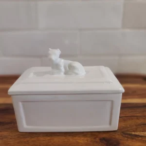 ICTC English Fine Bone China Butter Dish with Cow on Lid Vintage Mcm England