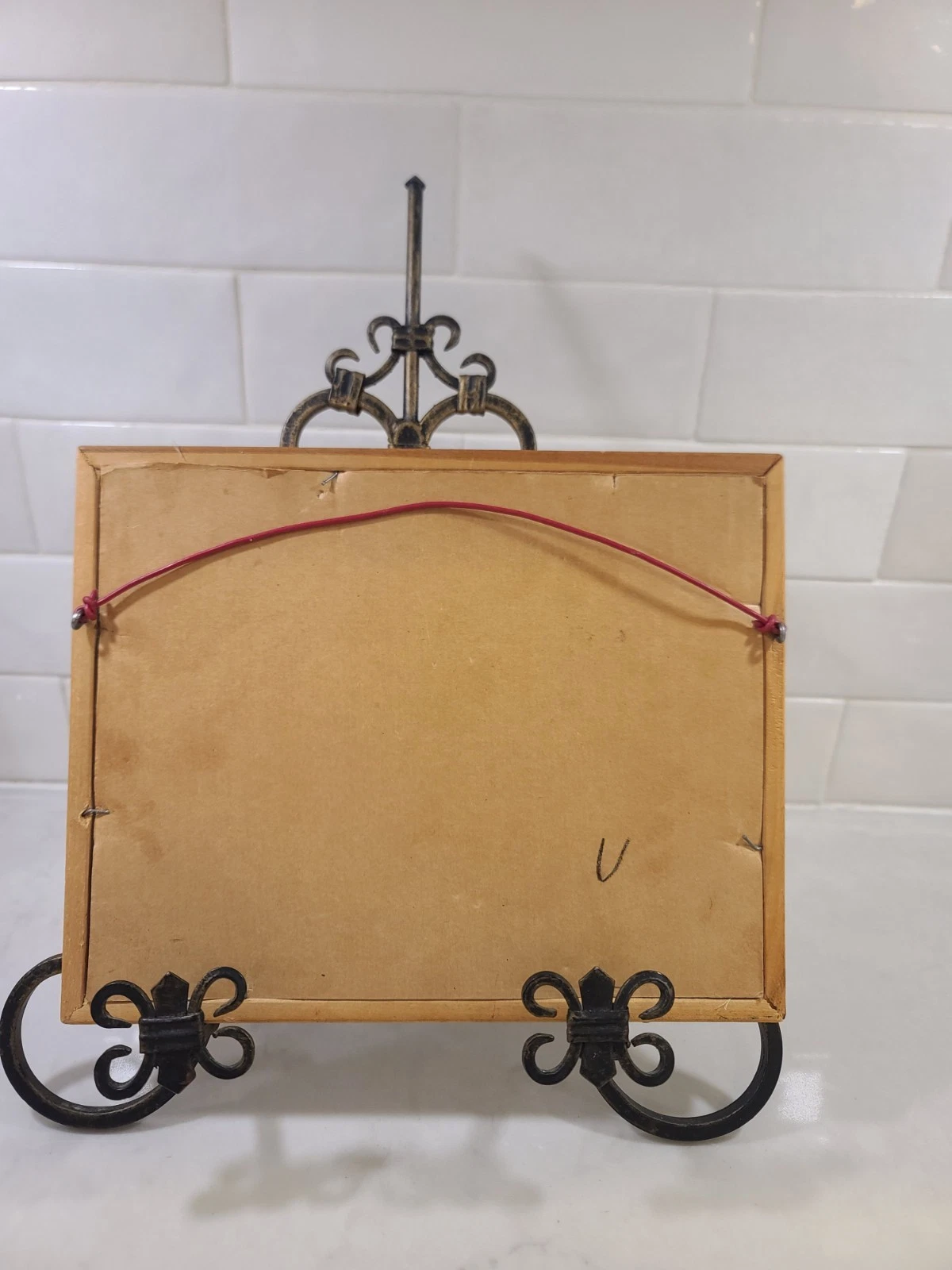 Vintage Pekingese Dog Needlepoint Framed in Bamboo Wood Embroidery Cross Stitch - Image 9