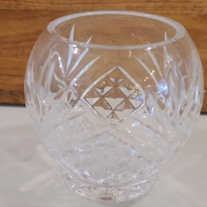 Lead Crystal 24% Footed Rose or Posy Bowl Pineapple Pattern