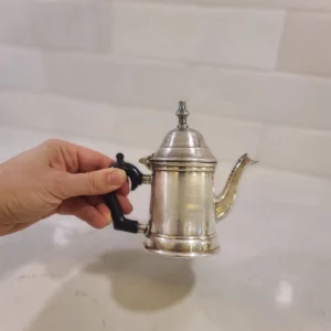 Silverplate Tiny Teapot Black Bakelite Handle Single Service Coffee Pot
