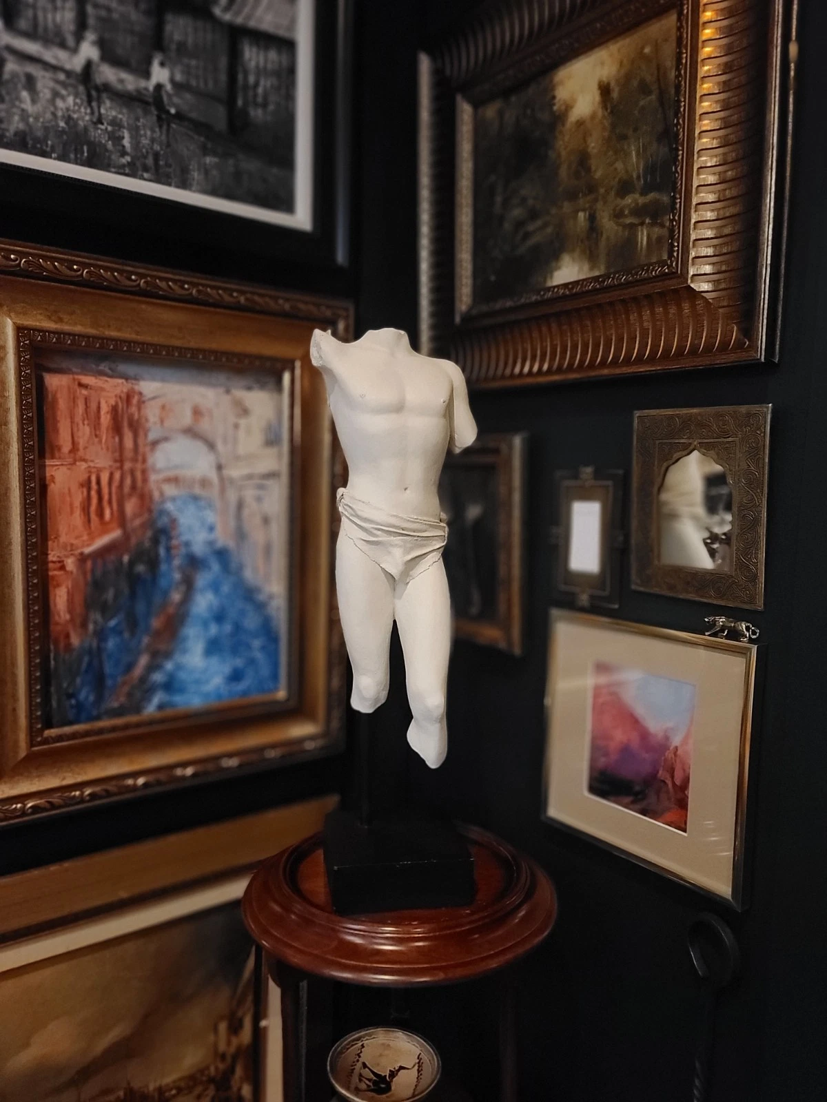 Classical Male Torso Sculpture Plaster Statue Greek Roman Style Nude Figurine - Image 11