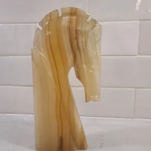 Vintage Onyx Horsehead chess piece bookend paperweight