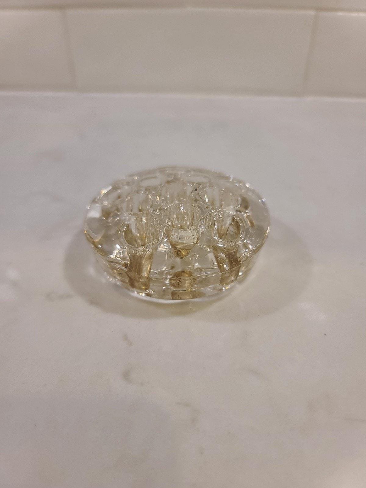 Vintage Glass Flower Frog - 11 Hole Clear Floral Arranger - Sustainable Floristry Tool - Image 2