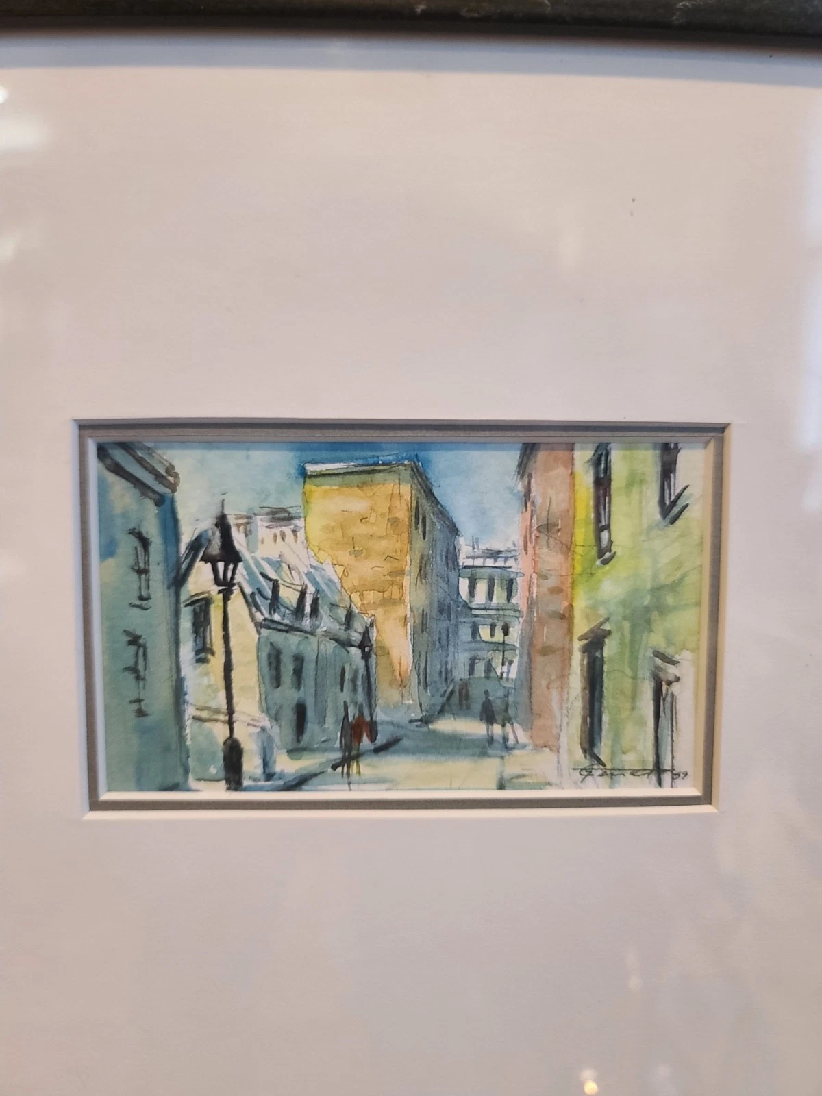 Yvan Genest Signed Watercolor Paris Street Scenes Pair Aquarelles Framed Gallery - Image 8