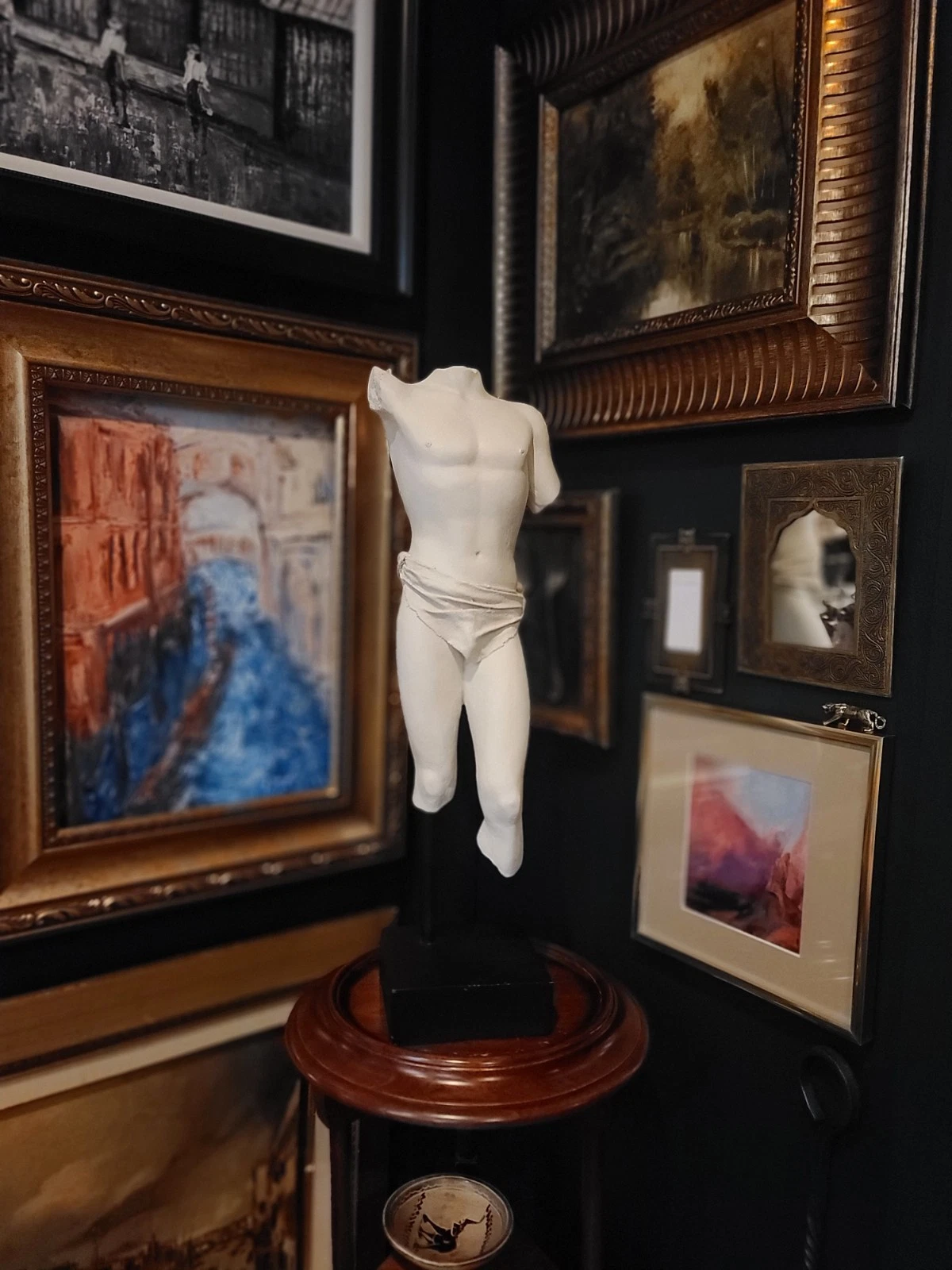 Classical Male Torso Sculpture Plaster Statue Greek Roman Style Nude Figurine - Image 12