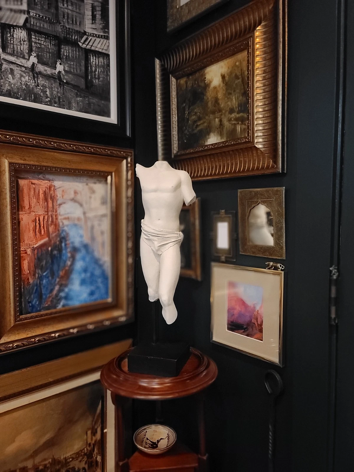 Classical Male Torso Sculpture Plaster Statue Greek Roman Style Nude Figurine - Image 9